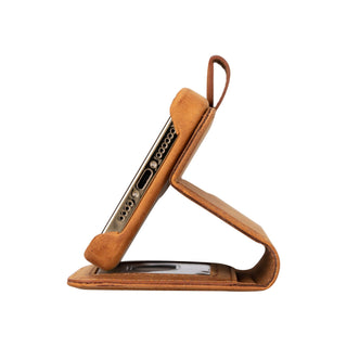 Burkley Leather Wallet Case - iPhone 15 Pro Max, Golden Brown - BlackBrook Case