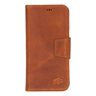 Burkley Leather Wallet Case - iPhone 15 Pro Max, Golden Brown - BlackBrook Case