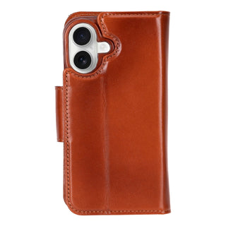 Burkley Leather Wallet Case - iPhone 16, Burnished Tan - BlackBrook Case