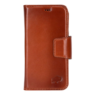 Burkley Leather Wallet Case - iPhone 16, Burnished Tan - BlackBrook Case