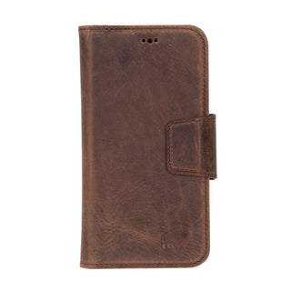 Burkley Leather Wallet Case - iPhone 16, Distressed Coffee - BlackBrook Case
