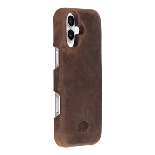 Burkley Leather Wallet Case - iPhone 16, Distressed Coffee - BlackBrook Case