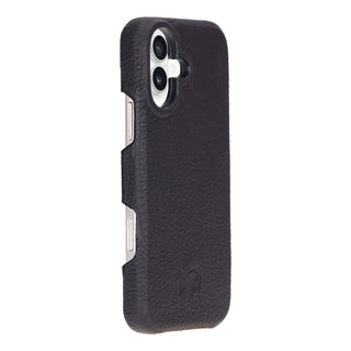Burkley Leather Wallet Case - iPhone 16, Pebble Black - BlackBrook Case