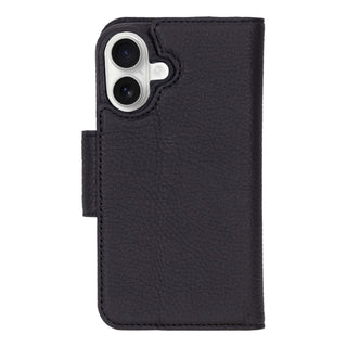 Burkley Leather Wallet Case - iPhone 16, Pebble Black - BlackBrook Case