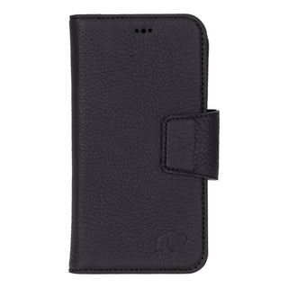 Burkley Leather Wallet Case - iPhone 16, Pebble Black - BlackBrook Case