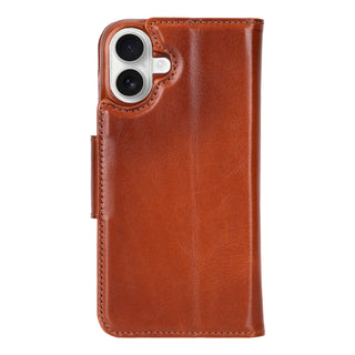 Burkley Leather Wallet Case - iPhone 16 Plus, Burnished Tan - BlackBrook Case