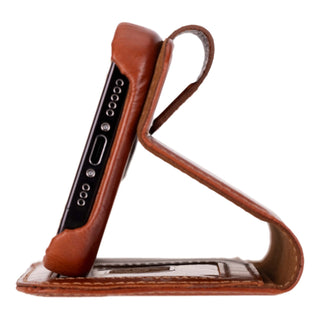 Burkley Leather Wallet Case - iPhone 16 Plus, Burnished Tan - BlackBrook Case