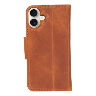 Burkley Leather Wallet Case - iPhone 16 Plus, Golden Brown - BlackBrook Case