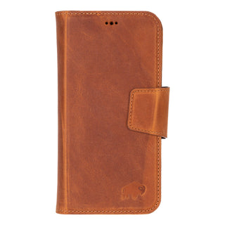 Burkley Leather Wallet Case - iPhone 16 Plus, Golden Brown - BlackBrook Case
