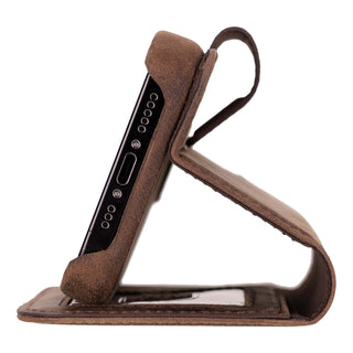 Burkley Leather Wallet Case - iPhone 16 Pro, Distressed Coffee - BlackBrook Case