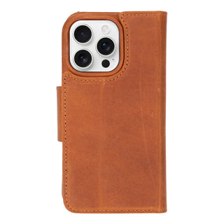 Burkley Leather Wallet Case - iPhone 16 Pro, Golden Brown - BlackBrook Case