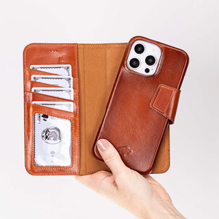 Burkley Leather Wallet Case - iPhone 16 Pro Max, Burnished Tan - BlackBrook Case