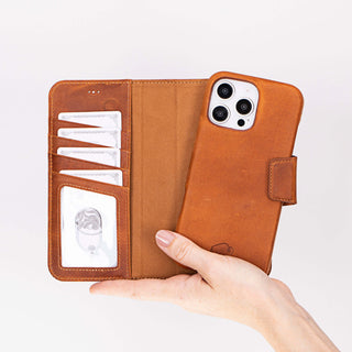 Burkley Leather Wallet Case - iPhone 16 Pro Max, Golden Brown - BlackBrook Case