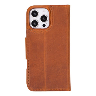 Burkley Leather Wallet Case - iPhone 16 Pro Max, Golden Brown - BlackBrook Case