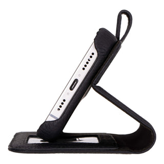 Burkley Leather Wallet Case - iPhone 16 Pro Max, Pebble Black - BlackBrook Case