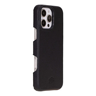 Burkley Leather Wallet Case - iPhone 16 Pro Max, Pebble Black - BlackBrook Case