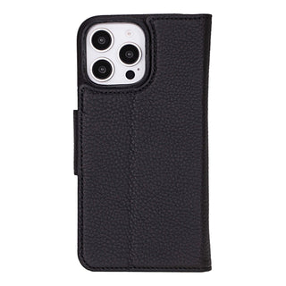 Burkley Leather Wallet Case - iPhone 16 Pro Max, Pebble Black - BlackBrook Case
