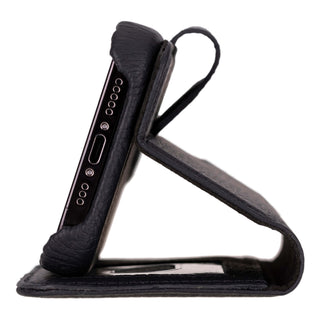 Burkley Leather Wallet Case - iPhone 16 Pro, Pebble Black - BlackBrook Case
