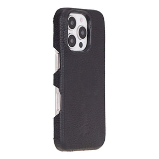 Burkley Leather Wallet Case - iPhone 16 Pro, Pebble Black - BlackBrook Case