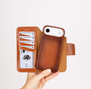 Burkley Leather Wallet Case - iPhone 17 Air, Burnished Tan - BlackBrook Case