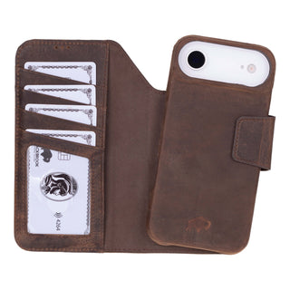 Burkley Leather Wallet Case - iPhone 17 Air, Distressed Coffee - BlackBrook Case