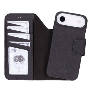 Burkley Leather Wallet Case - iPhone 17 Air, Pebble Black - BlackBrook Case
