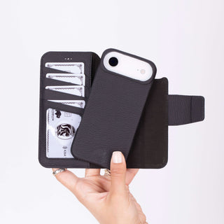 Burkley Leather Wallet Case - iPhone 17 Air, Pebble Black - BlackBrook Case