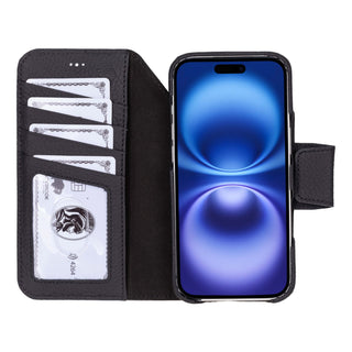 Burkley Leather Wallet Case - iPhone 17 Air, Pebble Black - BlackBrook Case