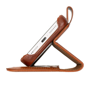 Burkley Leather Wallet Case - iPhone 17, Burnished Tan - BlackBrook Case