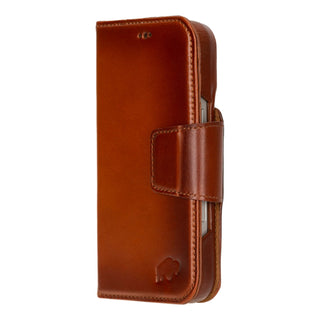 Burkley Leather Wallet Case - iPhone 17, Burnished Tan - BlackBrook Case