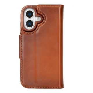 Burkley Leather Wallet Case - iPhone 17, Burnished Tan - BlackBrook Case