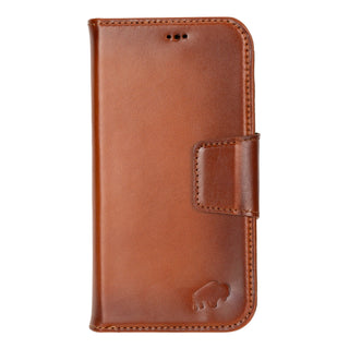 Burkley Leather Wallet Case - iPhone 17, Burnished Tan - BlackBrook Case