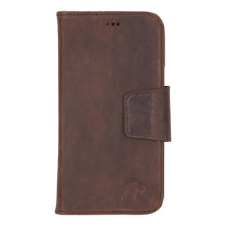 Burkley Leather Wallet Case - iPhone 17, Distressed Coffee - BlackBrook Case