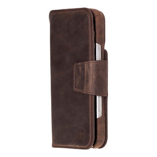 Burkley Leather Wallet Case - iPhone 17, Distressed Coffee - BlackBrook Case