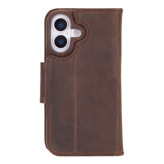 Burkley Leather Wallet Case - iPhone 17, Distressed Coffee - BlackBrook Case