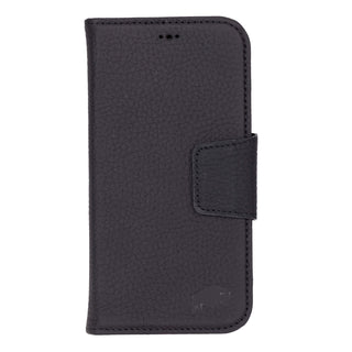 Burkley Leather Wallet Case - iPhone 17, Pebble Black - BlackBrook Case