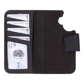 Burkley Leather Wallet Case - iPhone 17, Pebble Black - BlackBrook Case
