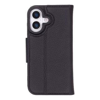 Burkley Leather Wallet Case - iPhone 17, Pebble Black - BlackBrook Case