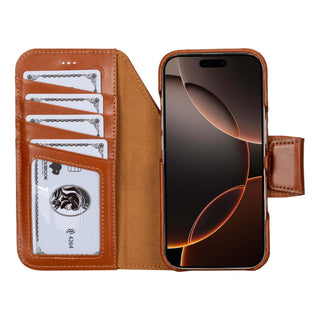 Burkley Leather Wallet Case - iPhone 17 Pro, Burnished Tan - BlackBrook Case