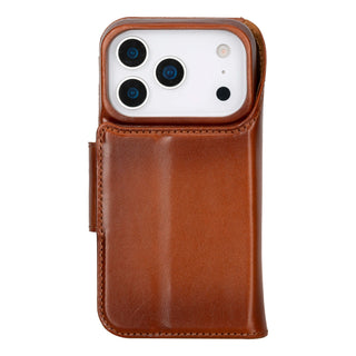 Burkley Leather Wallet Case - iPhone 17 Pro, Burnished Tan - BlackBrook Case