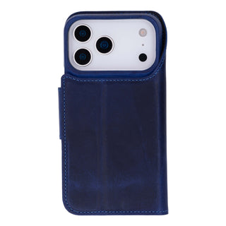 Burkley Leather Wallet Case - iPhone 17 Pro, Deep Blue - BlackBrook Case