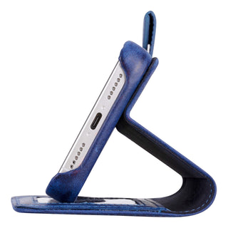 Burkley Leather Wallet Case - iPhone 17 Pro, Deep Blue - BlackBrook Case