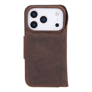 Burkley Leather Wallet Case - iPhone 17 Pro, Distressed Coffee - BlackBrook Case