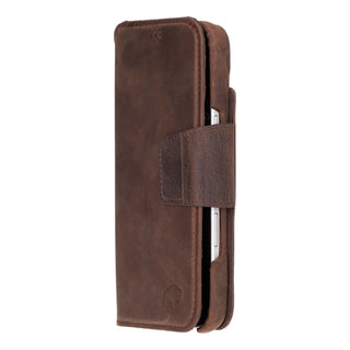 Burkley Leather Wallet Case - iPhone 17 Pro, Distressed Coffee - BlackBrook Case