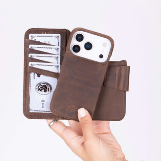 Burkley Leather Wallet Case - iPhone 17 Pro Max, Distressed Coffee - BlackBrook Case
