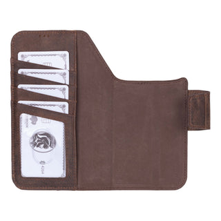 Burkley Leather Wallet Case - iPhone 17 Pro Max, Distressed Coffee - BlackBrook Case