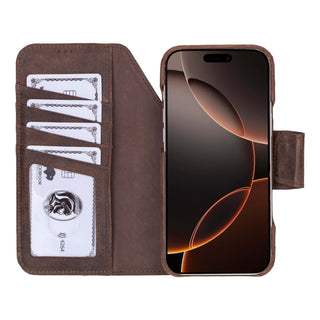 Burkley Leather Wallet Case - iPhone 17 Pro Max, Distressed Coffee - BlackBrook Case