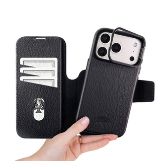 Burkley Leather Wallet Case - iPhone 17 Pro Max, Pebble Black - BlackBrook Case