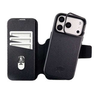 Burkley Leather Wallet Case - iPhone 17 Pro Max, Pebble Black - BlackBrook Case