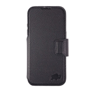 Burkley Leather Wallet Case - iPhone 17 Pro Max, Pebble Black - BlackBrook Case